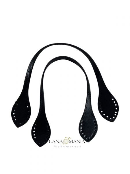MANICI PER BORSA IN ECOPELLE 37,5CM NERO