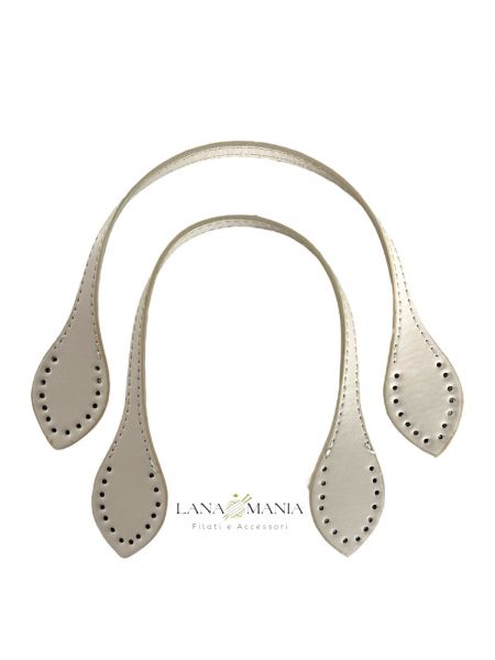 MANICI PER BORSA IN ECOPELLE 37,5CM PANNA