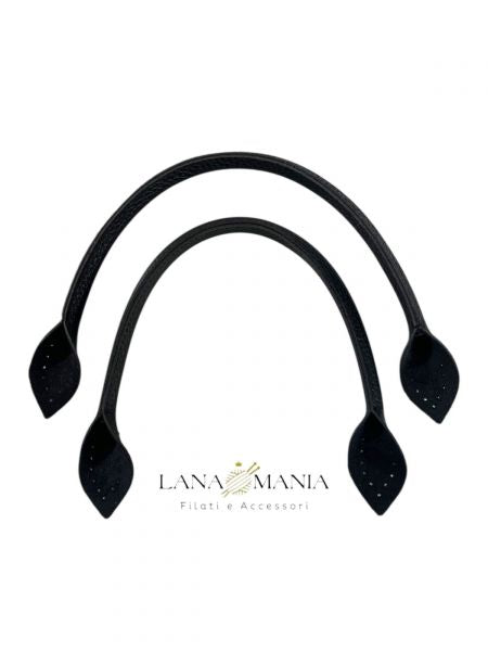 MANICI PER BORSA IN ECOPELLE 42CM NERO