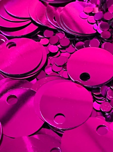 PAILLETTES 2,5CM 50G FUCSIA