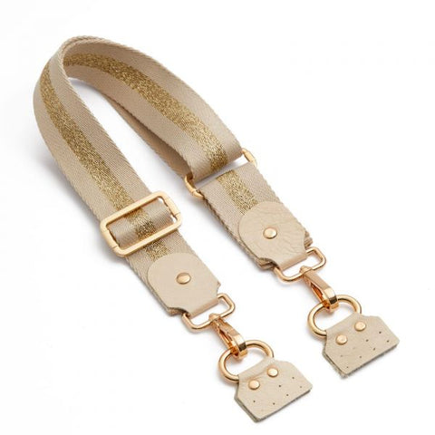 TRACOLLA IN TESSUTO CON LUREX BEIGE