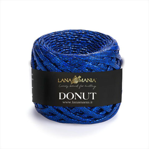 FETTUCCIA PER BORSE DONUT ANIMALIER BLU ELETTRICO