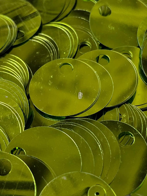 PAILLETTES 2,5CM 50G VERDE ACIDO