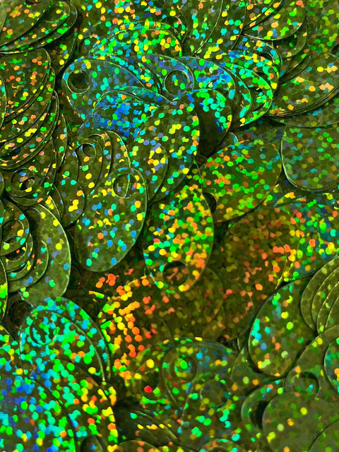 PAILLETTES 2,5CM 50G OVALE VERDE