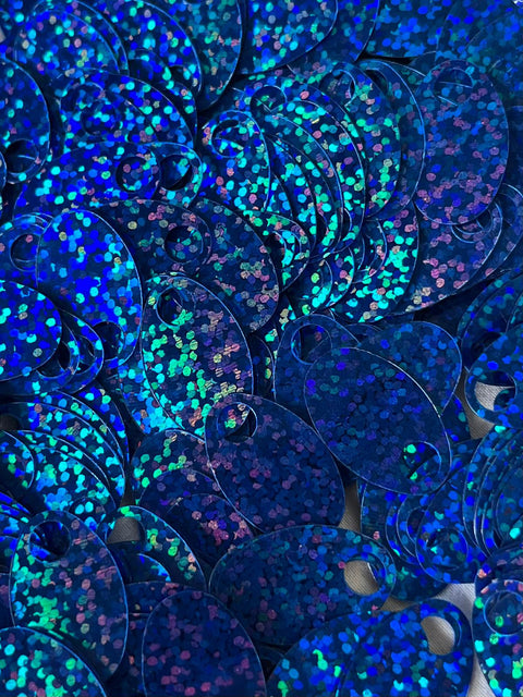 PAILLETTES 2,5CM 50G OVALE BLU