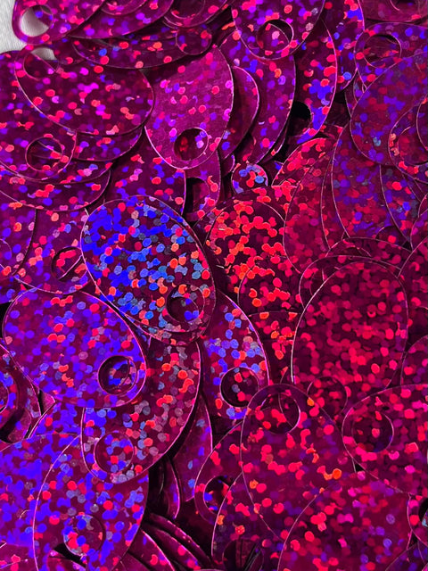 PAILLETTES 2,5CM 50G OVALE FUCSIA