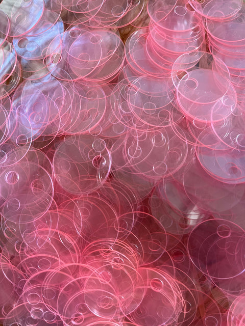 PAILLETTES 2,5CM 50G ROSA FLUO