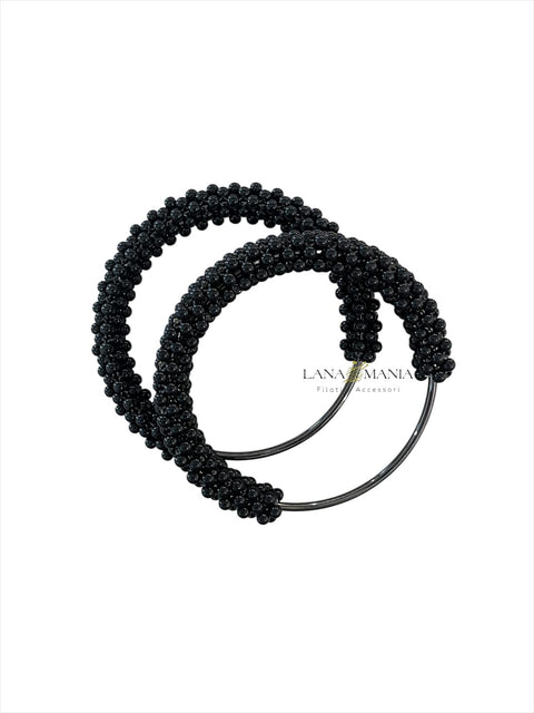 COPPIA DI MANICI IN METALLO CONPERLINE NERO