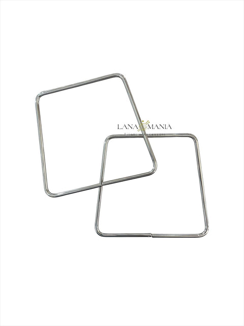 COPPIA DI MANICI IN METALLO TRAPEZIO ARGENTO