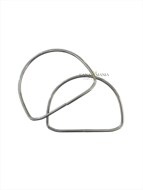 COPPIA DI MANICI IN METALLO MEZZA LUNA ARGENTO