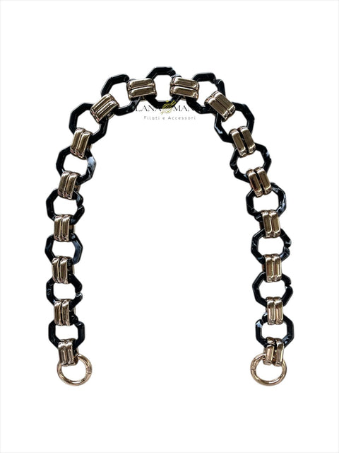 CATENA PER BORSA CHIC NERO MARMORIZZATO