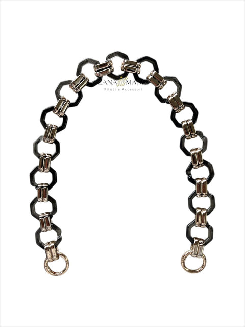 CATENA PER BORSA CHIC NERO TRASPARENTE
