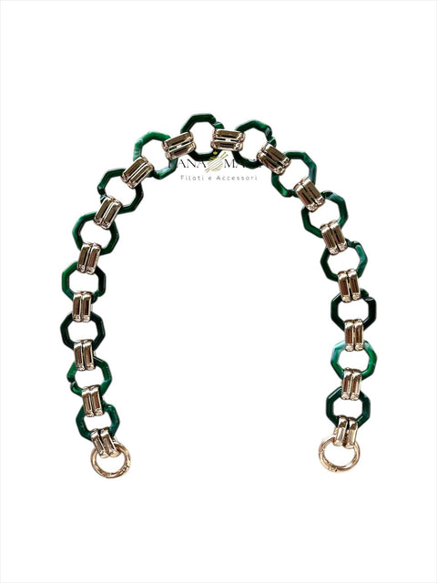 CATENA PER BORSA CHIC VERDE