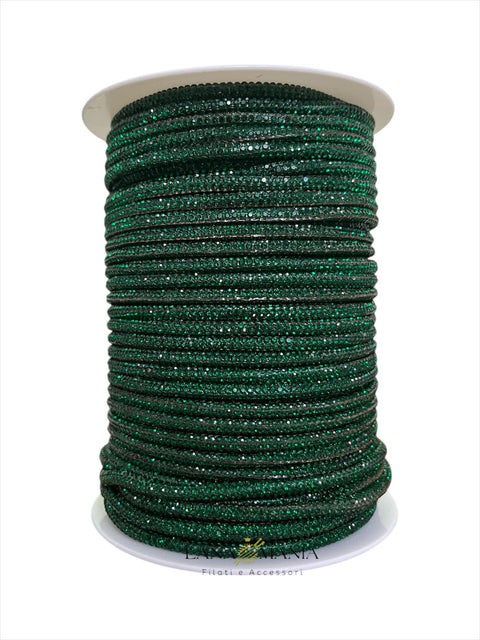 CORDINO STRASS - 10 METRI VERDEBOTTIGLIA