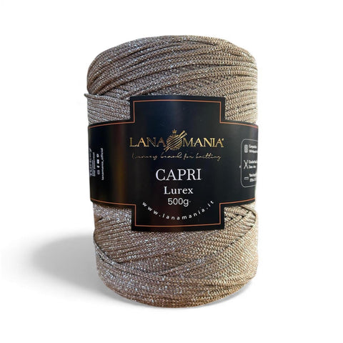 CORDINO CAPRI 500 LUREX 08 MARRONCINO - ARGENTO