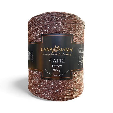 CORDINO CAPRI 500 LUREX 22 MATTONE - ARGENTO