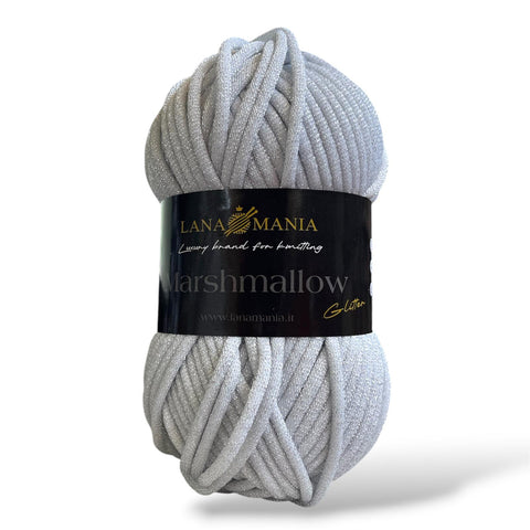 Marshmallow Glitter - filato grosso lurex