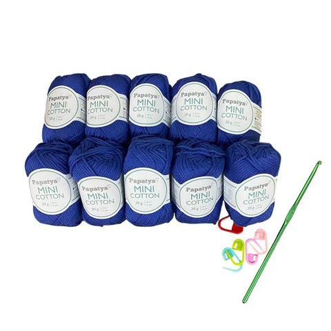 Lotto Papatya Mini Cotton 10pz + Uncinetto 4mm + 5 Segnapunti