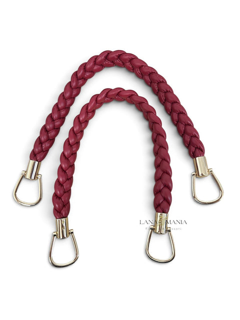 Coppia di manici per borsa in ecopelle intrecciata