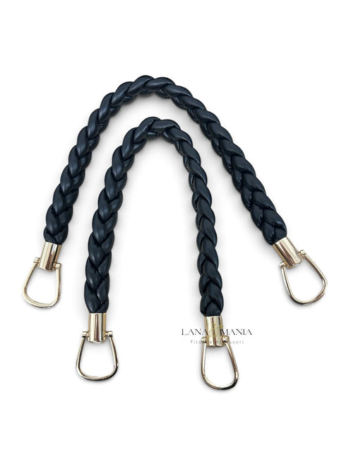 Coppia di manici per borsa in ecopelle intrecciata