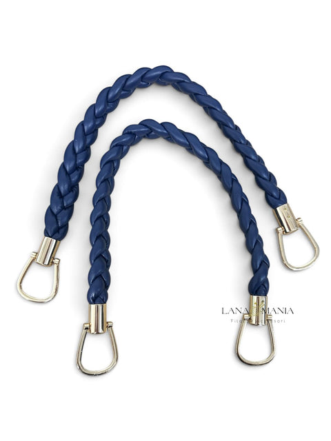 Coppia di manici per borsa in ecopelle intrecciata
