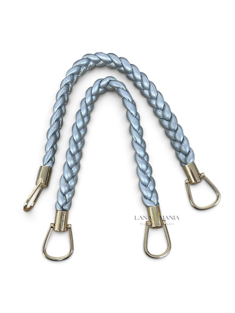 Coppia di manici per borsa in ecopelle intrecciata