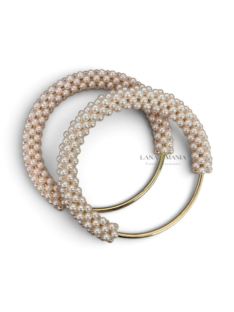 Coppia di manici con perline 12,5cmx11,5cm