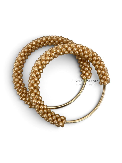 Coppia di manici con perline 12,5cmx11,5cm