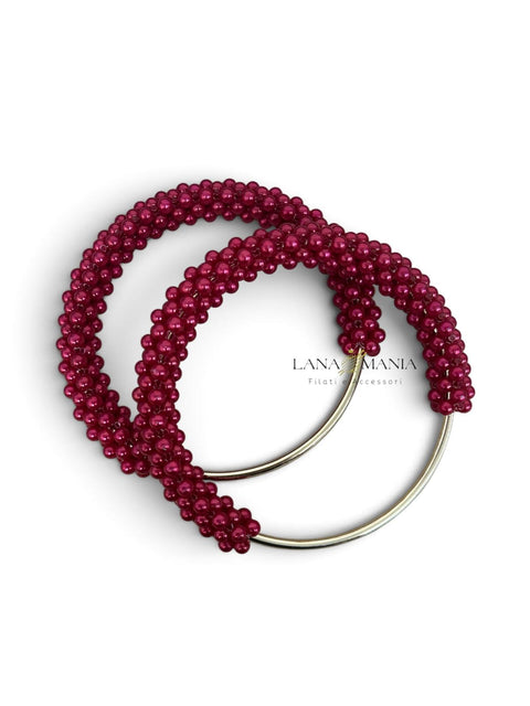 Coppia di manici con perline 12,5cmx11,5cm