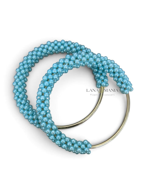 Coppia di manici con perline 12,5cmx11,5cm