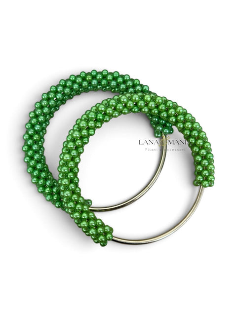 Coppia di manici con perline 12,5cmx11,5cm