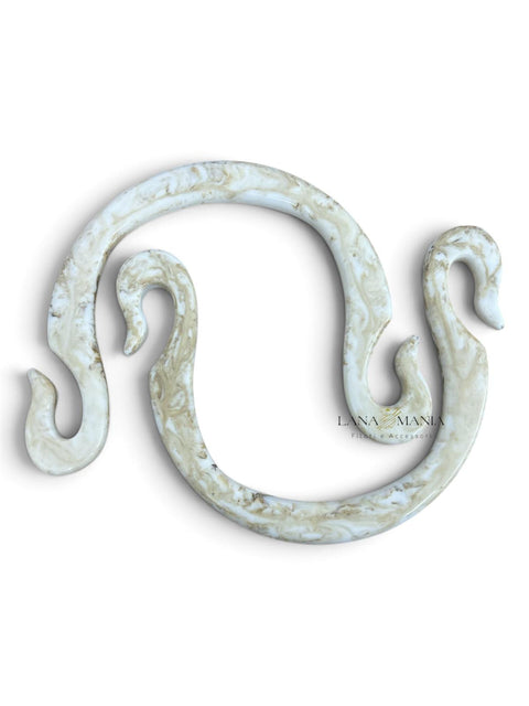 Coppia di manici per borsa in resina Sinuous