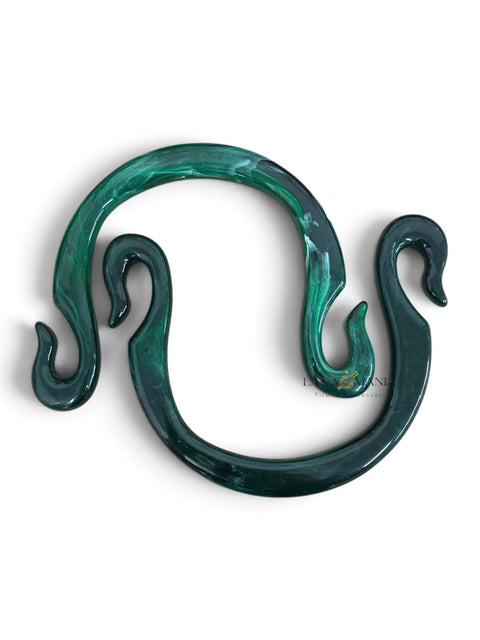 Coppia di manici per borsa in resina Sinuous