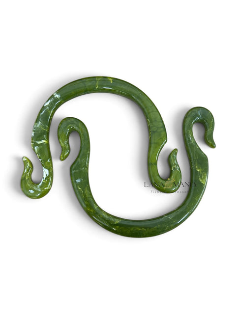 Coppia di manici per borsa in resina Sinuous