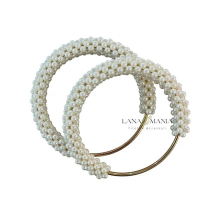 Coppia di manici con perline 12,5cmx11,5cm