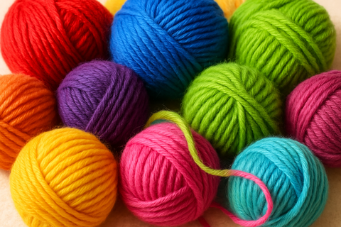 gomitoli di lana colorati